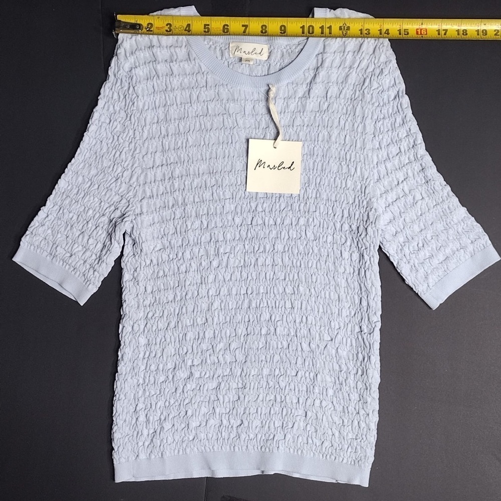 Marled Cloud Blue Knit Top size M brand new w tags - Picture 9 of 13